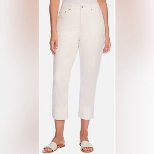 Women's Frye High-Rise Cropped Pants White Size 12/31 inseam 29 New W/Tags